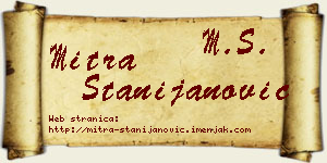 Mitra Stanijanović vizit kartica
